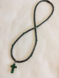 Hematite Necklace with Cross